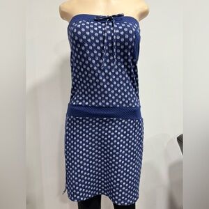 NWOT Blue Strapless Polka Dot Dress Size Small